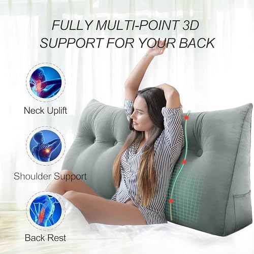 WOWMAX Headboard Pillow Twin XL Wedge Reading Pillow - Image 2