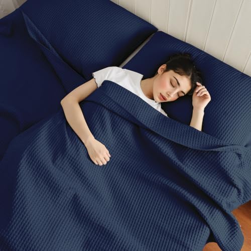 100% Cotton Waffle Pillow Shams Queen Size Set of 2 - Image 3