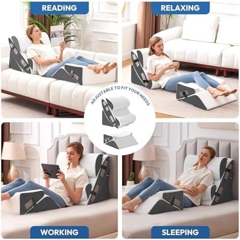 Ahpmeoa 6PCS Wedge Pillow Set for After Surgery, Bed Wedge Pillow Post Surgery - Image 6
