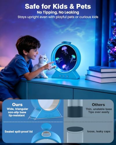Jellyfish Lamp for Sleep Anxiety Calming Night Light for Bedroom(Blue) - Image 6
