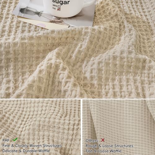 PHF 100% Cotton Waffle Weave Throw Pillow Cover, No Insert, 2 Pack Elegant Home - Image 4