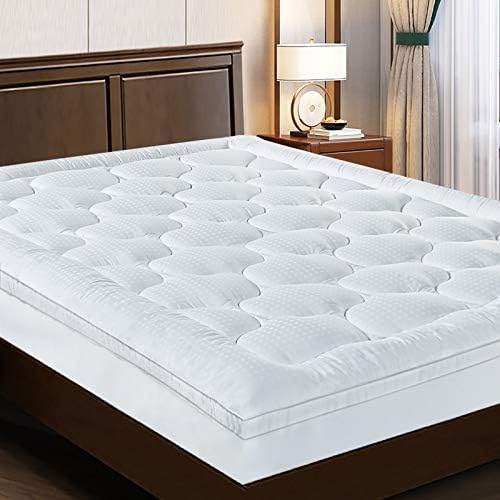 EASELAND Queen Size Mattress Topper Pillow Top Mattress Cover Quilted Fitted by EASELAND
