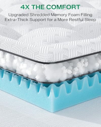 Dual Layer 4 Inch King Size Mattress Topper, Memory Foam Mattress Topper - Image 6