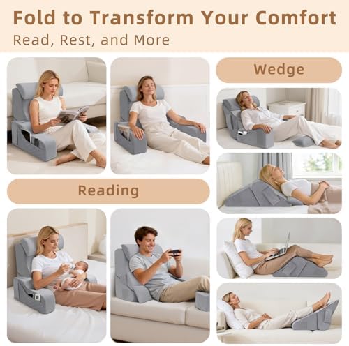 Foldable Reading Pillow for Sitting in Bed Adult - Image 3