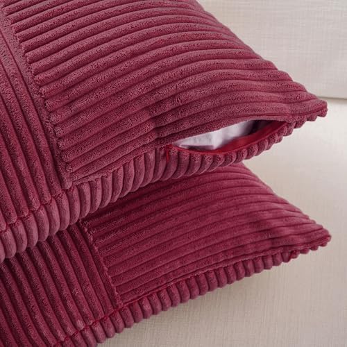Fancy Homi 2 Packs Burgundy Long Lumbar Decorative Throw Pillow Covers 16x24 - Image 4
