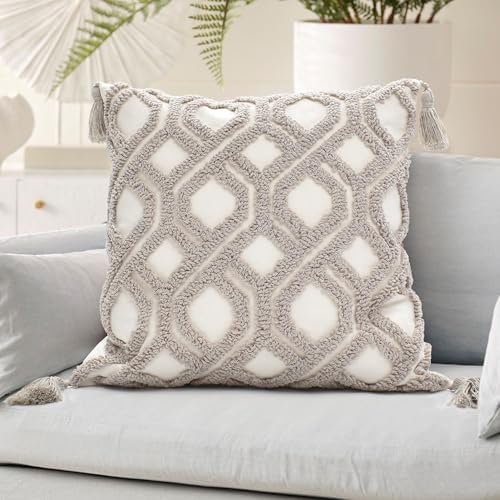Boho Throw Pillow Covers 18x18 Tufted - Image 5