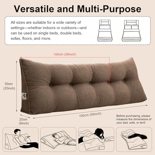 ERWUDEling King Size Wedge Headboard Pillow, Large Backrest Cushion - Image 2