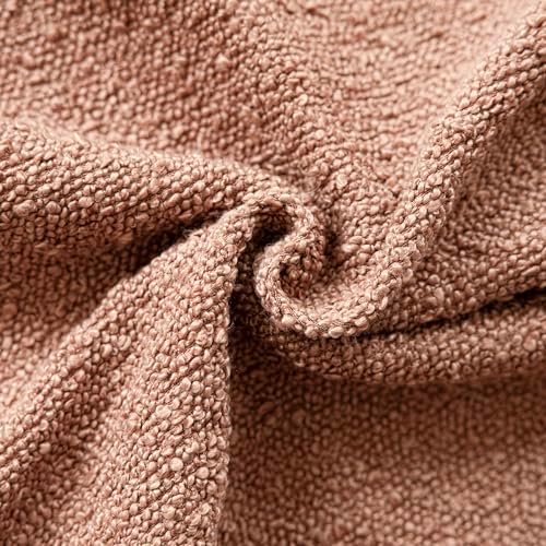 Foindtower Textured Boucle Throw Pillow Covers 16x16 Dusty Orange Hazel - Image 3