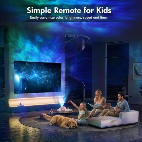 Rossetta Dual Lens Galaxy Star Aurora Projector Night Light for Bedroom - Image 5