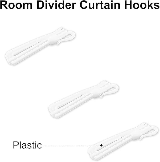 20 PCS Plastic Curtain Hooks Adjustable Pinch Pleat Curtain Clips Room Divider Curtain Hooks for Drapes