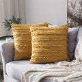 MIULEE Boho Linen Striped Throw Pillow Covers 16x16 by MIULEE