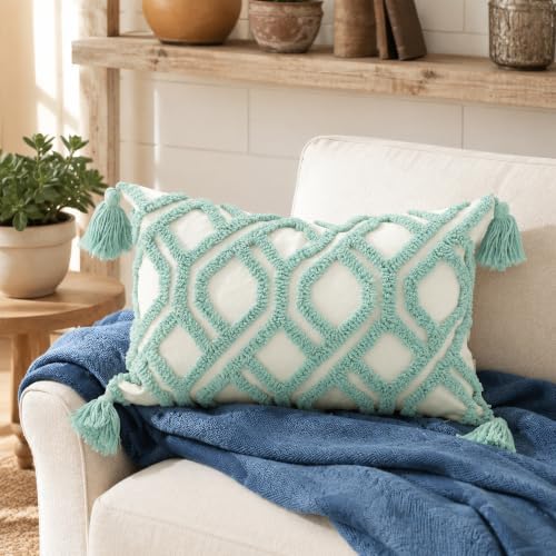 Lumbar Boho Pillow Covers 12x20 Tufted - Image 2