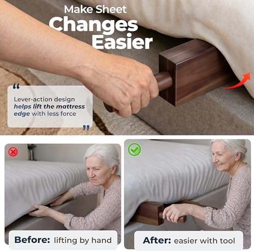 Acacia Wood Mattress Lifter & Bed Sheet Tucker Tool Set - Image 5