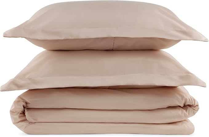 PeachSkinSheets 1500tc Level of Softness Soft Cooling Duvet Cover Set | King/Cali King Size - Toasted Marshmallow