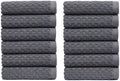 COTTON CRAFT Euro Spa Waffle Wash Cloth - Set of 12 Grey Washcloth by COTTONCRAFT