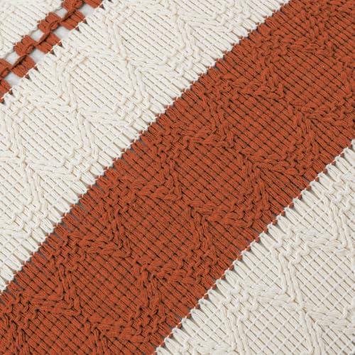 Fancy Homi Set of 2 Boho Burnt Orange Lumbar Decorative Throw Pillow Cover - Image 4