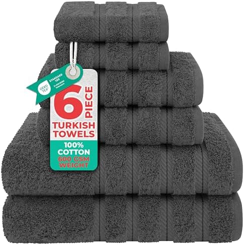 American Soft Linen 100% Cotton Luxury Turkish Towels, 6 Piece Towel Set by AmericanSoftLinen