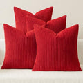 MIULEE Soft Corduroy Decorative Throw Pillow Covers Christmas Red 20x20 by MIULEE
