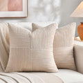 Fancy Homi 2 Packs Tan Big Decorative Throw Pillow Covers 24x24 Inch by Fancy+Homi
