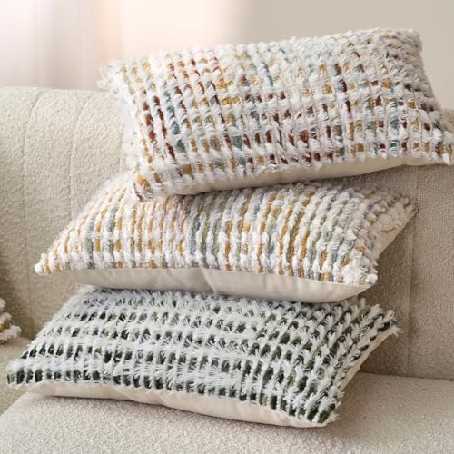 Aeckself Boho Chenille Tufted Pillow Cover 12 x 20 Inch, Rectangle Decorative - Image 6