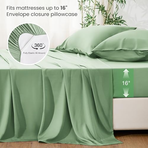 Love's cabin 3 Piece Twin Sheet Set, 100% Rayon Derived from Bamboo, Cooling & - Image 4