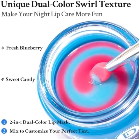 SPODARE Blueberry Lip Mask Overnight, Swirl Lip Sleeping Mask -12g - Image 2