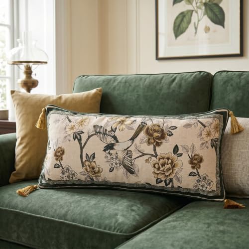 ISAENNE Vintage Linen Rectangle Throw Pillow Cover - Image 7