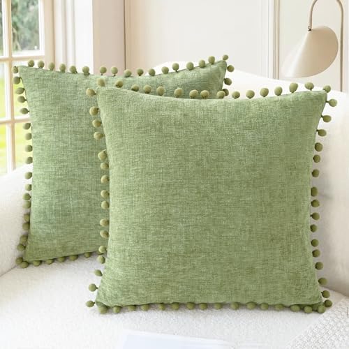 CaliTime Decorative Couch Throw Pillow Covers 20 X 20 Inches Sage by CaliTime