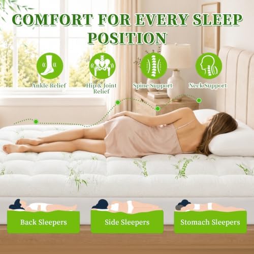 Cooling Waterproof Viscose from Bamboo Mattress Topper Queen Size - Image 6