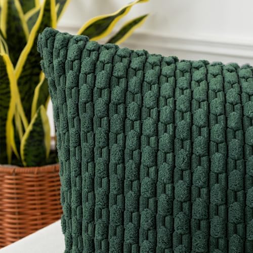 Kevin Textile Soft Corduroy 14"x20" Lumbar Pillow Cover 1 Pack, Army Green - Image 2