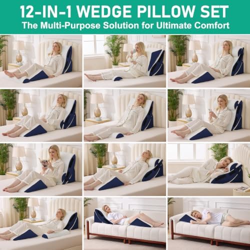 4PCS Wedge Pillow Set for After Surgery, Orthopedic Bed Wedge Pillow for Back - Image 5