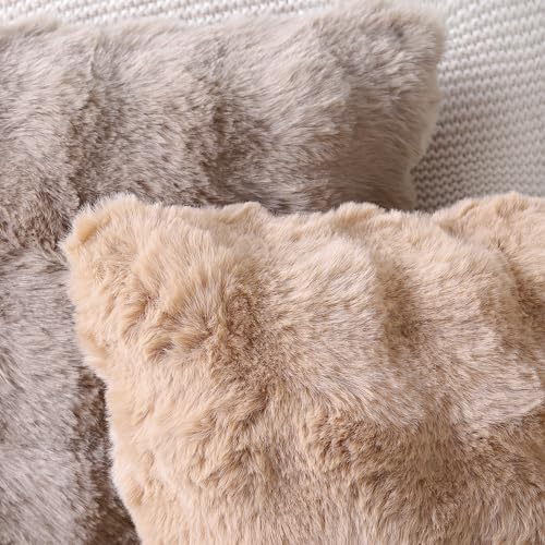 MADIZZ Pack of 2 Thick Plush Faux Wool Throw Pillow Covers Soft Boho Throw - Image 5
