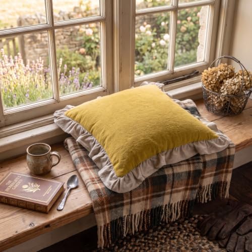 patdrea Vintage Yellow Linen Throw Pillow Covers - Image 4