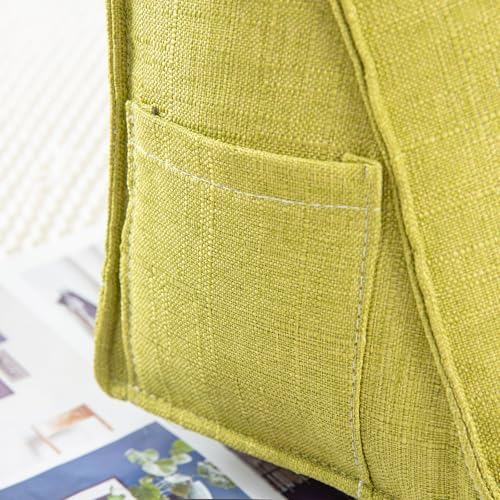 Triangular Reading Pillow with Side Pocket, Backrest Support Cushion - Image 3