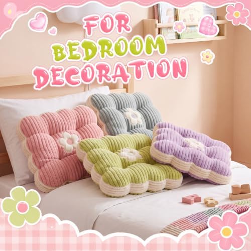 Reginary 4 Pcs Flower Pillow Flowers Shaped Throw Pillows Cute Flower Seating - Image 6