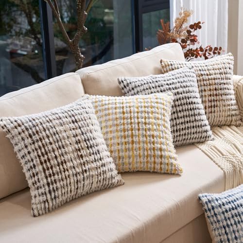 Aeckself Boho Chenille Tufted Pillow Cover 18 x 18 Inch, Decorative Square - Image 5