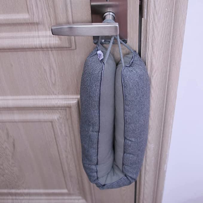 TORRAMI 38" Door Draft Stopper Under Bottom Insulation Noise Air Stopper 2.2LB,Draft Stopper Guard Seal for Doors and Windows - Light Gray