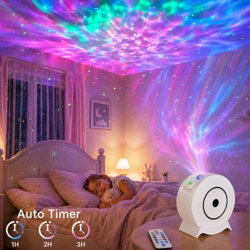 Galaxy Light Star Projector for Bedroom, 360° Night Light with Remote Timer - Image 3