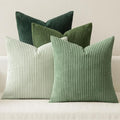 MIULEE Soft Corduroy Decorative Throw Pillow Covers Forest Green 22x22 by MIULEE