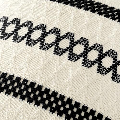 MIULEE Set of 2 Black Boho Decorative Pillow Covers 18x18 Inch - Image 4