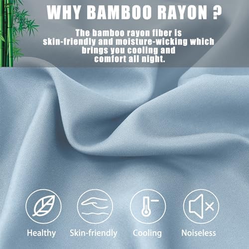 Pillow Cases King Size 2 Pack, Bamboo Rayon Cooling Pillowcases - Image 3