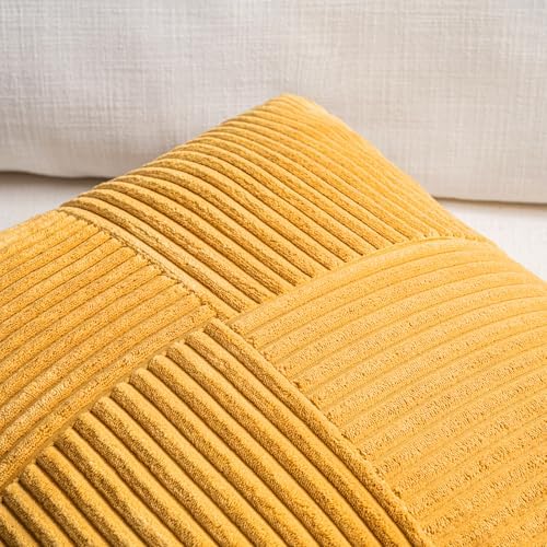 Fancy Homi 2 Packs Gold Yellow Lumbar Decorative Throw Pillow Covers 16x26 Inch - Image 3