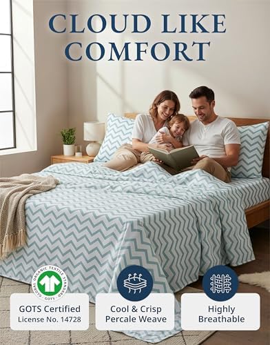LANE LINEN Queen Sheet Set 100% Organic Cotton Cooling Soft 4pc - Image 2