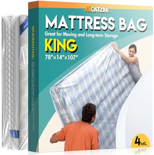 Axgatoxe Plastic Mattress Bag for Moving Storage, King Size by AXgatoxe