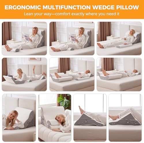 Ruqmuis Wedge Pillow Set for After Surgery, Bed Wedge Pillow - Image 2