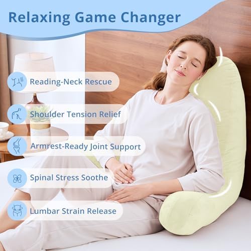 Sasttie Reading Pillow for Bed, Back Pillow for Sitting Up - Image 6