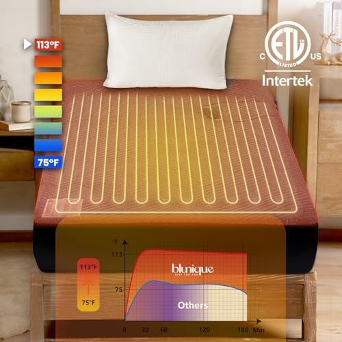 Electric Heated Mattress Pad Twin Size Single Control Bed Warmer, Deep Pocket - Image 2