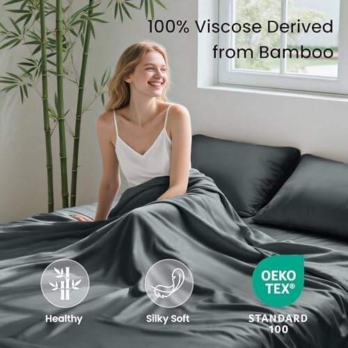 Love's cabin 3 Piece Twin Sheet Set, 100% Rayon Derived from Bamboo, Cooling & - Image 2