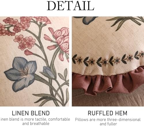 ISAENNE Designer Linen Throw Pillow Cover, Diameter 16"-Helena D - Image 5