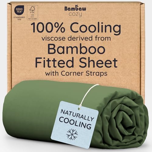 Bambaw 100% Viscose Derived from Bamboo Fitted Sheet Twin Size, 15’’ Deep by Bambaw